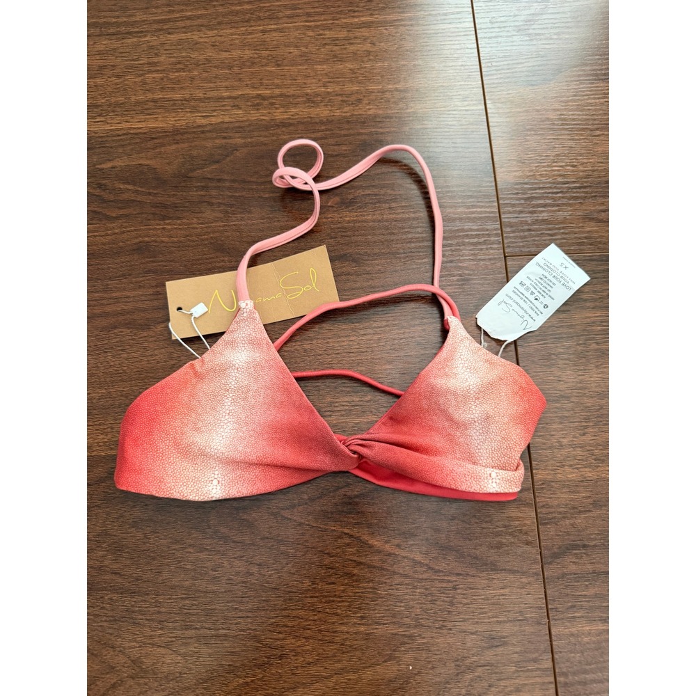 Niyama Sol Star Rider sports bra XS Shagreen Coral Pink Ombre Recycled Strappy